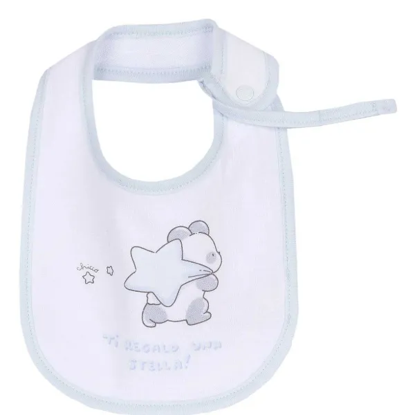 Bavagli|Chicco Bavaglino Con Laccetto Porta Succhietto Azzurro Chiaro