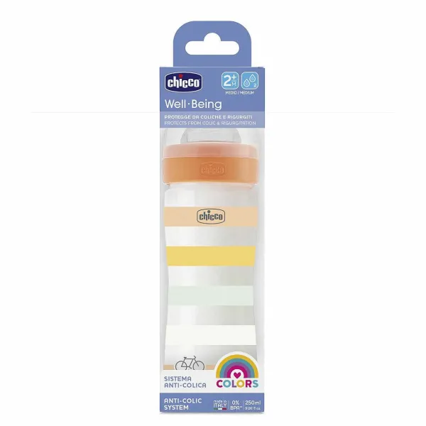 Biberon|Chicco Biberon Benessere 250Ml Flusso Medio In Plastica Bianco