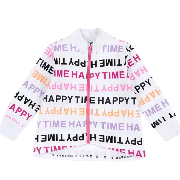Cardigan|Chicco Cardigan Con Fantasia All Over Bianco E Rosa
