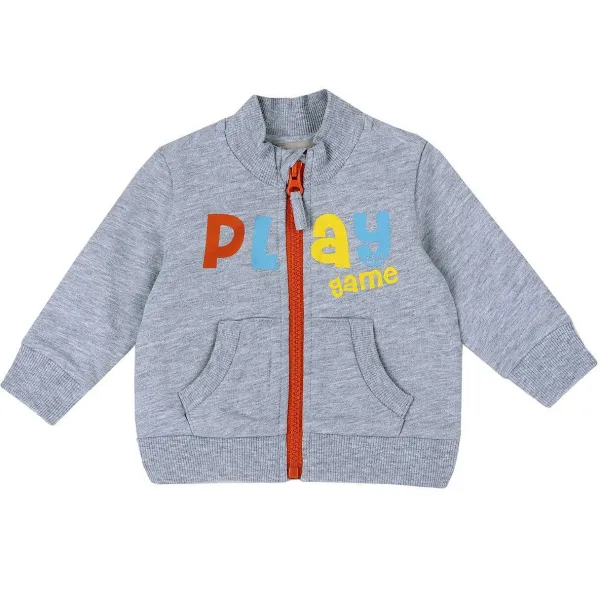 Cardigan|Chicco Cardigan Di Felpa Con Stampa Sport Grigio Chiaro