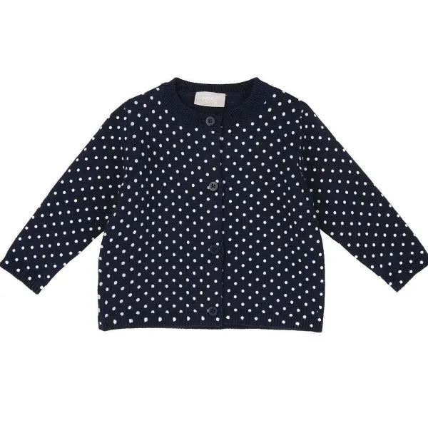 Cardigan|Chicco Cardigan Di Tricot A Pois Blu Medio