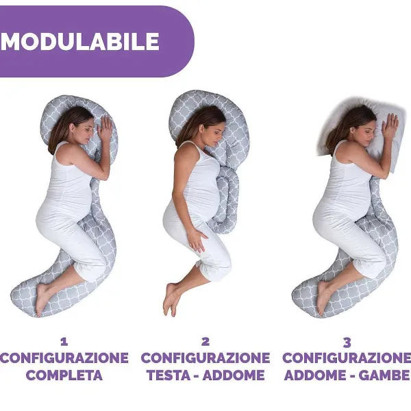 Cuscini Gravidanza Boppy®|Chicco Cuscino Gravidanza Total Body 3 Pezzi Grigio