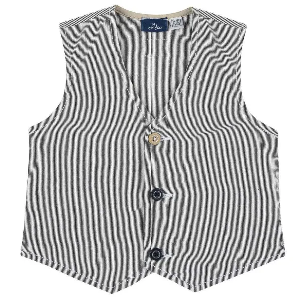 Gilet|Chicco Gilet Di Cotone Con Fantasia A Righe