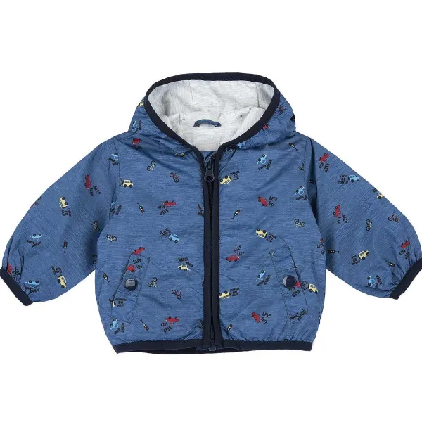 Giacche|Chicco Giubbino Antivento Con Cappuccio Blu Medio