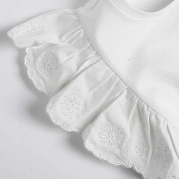 T-Shirt|Chicco Maglietta Con Manichine Volants Ricamate