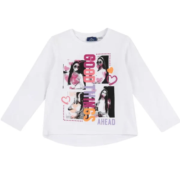 T-Shirt|Chicco Maglietta Manica Lunga E Stampa Colorata Bianco