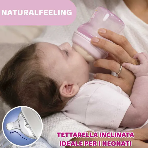 Biberon|Chicco Naturalfeeling Biberon 2M+ 250Ml Flusso Medio Grigio