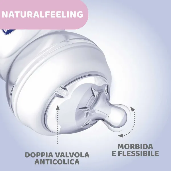 Biberon|Chicco Naturalfeeling Biberon 2M+ 250Ml Flusso Medio Azzurro