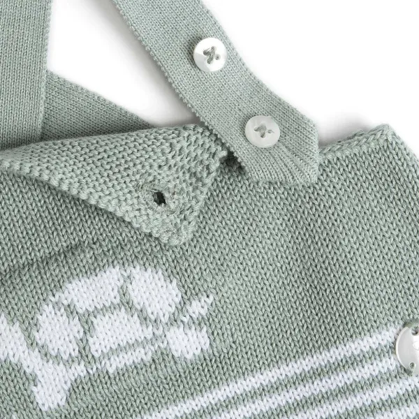 Pagliaccetti|Chicco Pagliaccetto Corto In Maglia Verde Chiaro