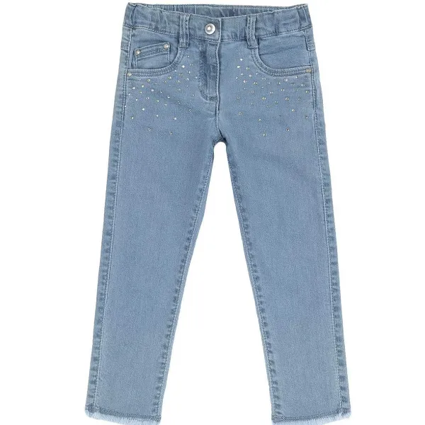 Jeans|Chicco Pantaloni Lunghi In Denim Con Strass
