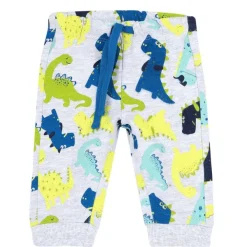 Pantaloni|Chicco Pantaloni Lunghi In Felpa Con Dinosauri Grigio Chiaro