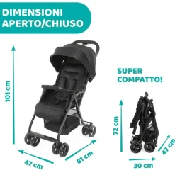 Passeggini|Chicco Passeggino Ohlal 3 Jet Black