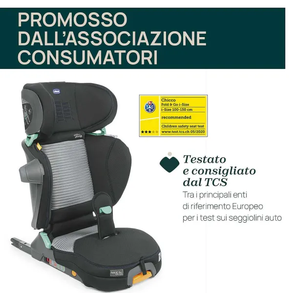 Seggiolini Auto Bimbi Grandi (Dai 3 Anni)|Chicco Seggiolino Auto Fold&Go Air (100-150 Cm)