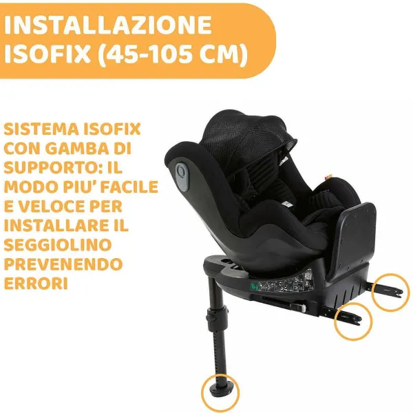 Seggiolini Auto Neonato|Chicco Seggiolino Auto Seat2Fit Air (45-105 Cm) Black Air