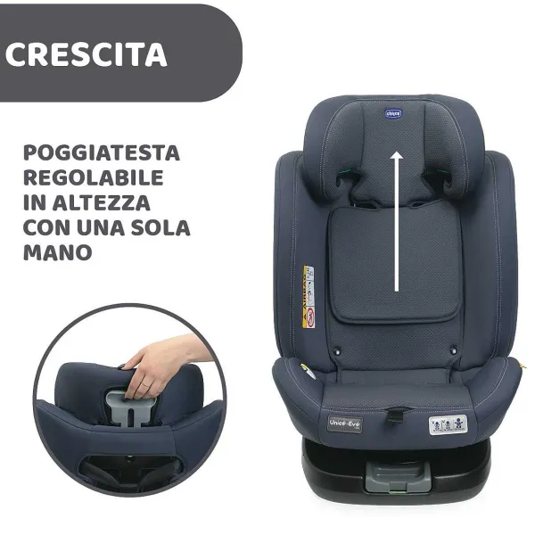 Seggiolini Auto Neonato|Chicco Seggiolino Auto Unico Evo (40-150 Cm) India Ink