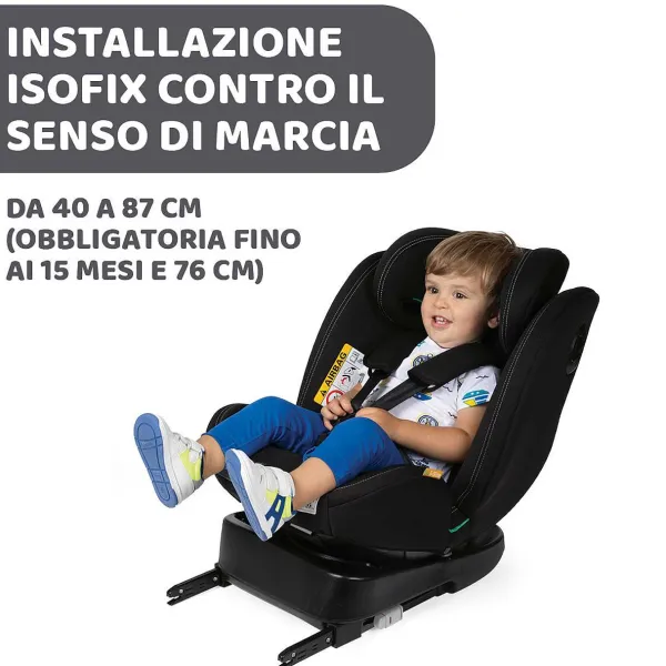 Seggiolini Auto Neonato|Chicco Seggiolino Auto Unico Evo (40-150 Cm) Black