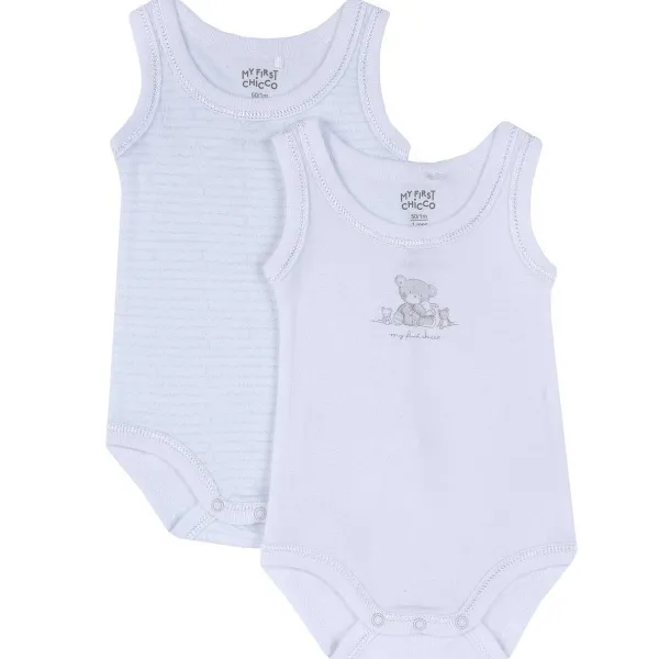 Body|Chicco Set Body Intimo Bianco E Azzurro