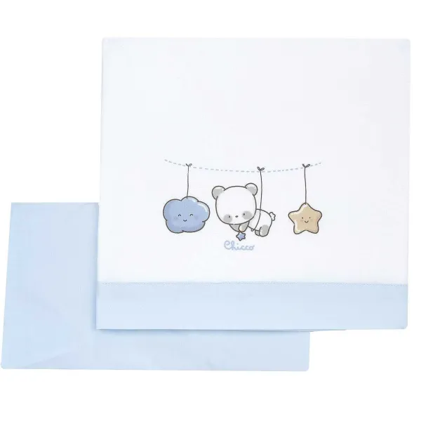 Lenzuola|Chicco Set Lenzuola Azzurro Chiaro