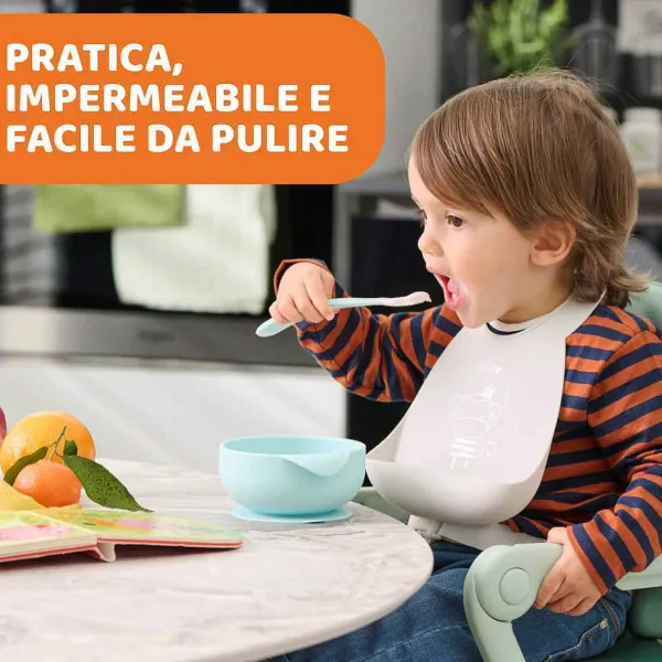 Piatti E Posate|Chicco Set Pappa Easy Start In Silicone Per Lo Svezzamento Rosa
