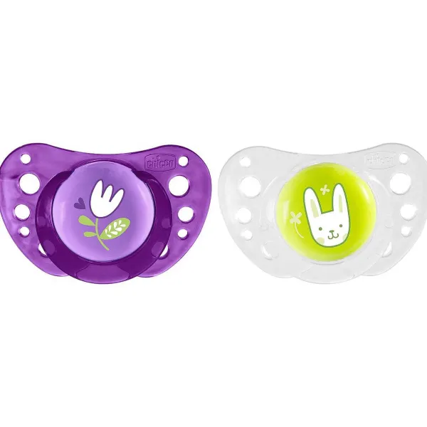 Succhietti Physioforma|Chicco Succhietto Physioforma® Air 16-36M (2 Pcs) Silicone Strawberry And Flower