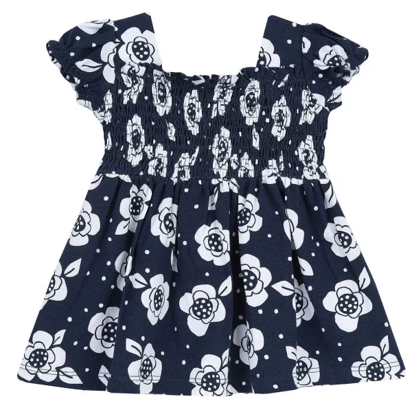 Vestiti|Chicco Vestito Fondo Blu Con Stampa Fiori