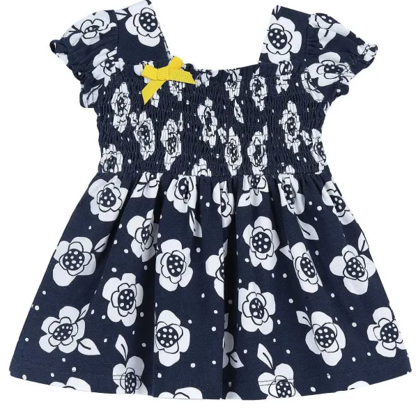 Vestiti|Chicco Vestito Fondo Blu Con Stampa Fiori
